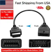 12 Pin OBD1 To 16 Pin OBD2 Convertor Adapter Cable For GM Diagnostic Scanner 1X