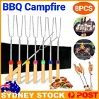 Telescoping Marshmallow Roasting Sticks Extendable BBQ Fork Campfire Skewers Set