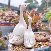 iSuperb Large Duck Statue Duck Figurines Mother Duck and Duckling Statue Cute Duck Decor Resin Sculptures Home Decor Animal Sculpture Ornament