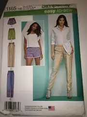 WOMEN UNCUT SIMPLICITY 1165 SEWING PATTERN SLIM PULL ON PANTS SHORTS SIZE 6-14