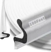 Durable 100FT V-Shaped Door Seal - Easy Install Weather Stripping for All Doors