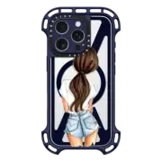 iPhone 16 Pro Ultra Bounce Case MagSafe Compatible Solitude (Fair Complexion, Brunette) Fashion Illustration Case