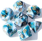 CiaraQ DND Polyhedral Dice Set with a Black Dice Bag for D&D RPG MTG Role Playing Table Games