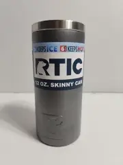 RTIC Stainless Steel Skinny Can Cooler, Fits all 12oz Slim Cans, Grey