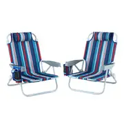 Outdoor Chairs Beach Chair Backpack Cooler Storage Lightweight Fishing Blue