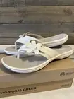 New CLOUDSTEPPERS™ Clarks Brinkley Flora Flip Flop Sandals White sz 12