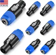 8PC For Speakon To 1/4 Adapter, Upgraded 1/4" Female To Male Connector USA NEW