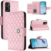 Compatible with Oppo A36 4G / A76 4G / A96 4G / K10 4G Cover,Compatible with Realme 9i 4G Card Slots Magnetic Closure Flip Kickstand Phone Case Pink