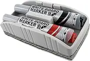 Pentel Maxiflo Whiteboard Marker Medium Bullet Point Nib Black & Red Ink, 1 Eraser Set (MWLB-2E)