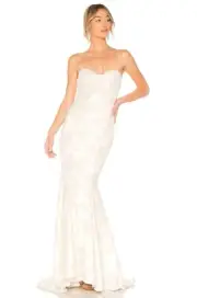 NWT Michael Costello Amelia Bridal Strapless Gown