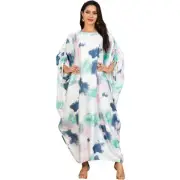 Women Batwing Sleeve Maxi Dress Loose Kaftan Muslim Abaya Islamic Robe Caftan