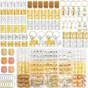 203Pcs Loc Dreadlocks Accessories Gold Hair Jewelry for Braids Silver Braid