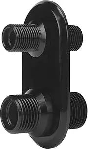 Car 2‑Port Air Conditioner Bulkhead Connector Universal Modification A/C Bulkhead AC Hose Port Replacement for Hot Rod (Black)