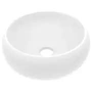 vidaXL Luxury Wash Basin Round Matt White 40x15 cm Ceramic