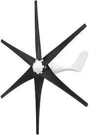 Black 6 Blade Wind Turbine Generator Kit 600W 12V 24V 48V Portable Wind Power Turbine Generator Kit with Charge Controller for Farm, Highway, Mountainous Areas,24v
