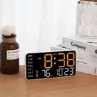 Wall-mounted Electronic Wall Clock Temperature Display Table Clock for Bedroom
