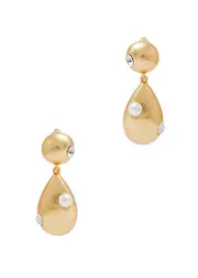 Kenneth Jay Lane Teardrop Embellished Clip-on Drop Earrings - Gold ONE SIZE