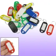 30pcs Key ID Tags Name Card Labels Keyring Keychain Assorted Color
