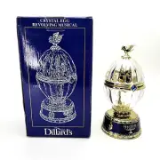 VTG Dillard's Crystal Limited Revolving Musical Egg Holiday Decoration 7.5"