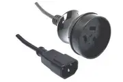 DYNAMIX 0.5m 3-Pin Socket to IEC C14 Male Connector 10A. SAA Approved Power Cord
