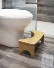 Bamboo Toilet Stool Adults, 6.5" Poop Stool, Bathroom Toilet Potty Stool with No
