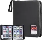 ProCase 900 Pockets Card Binder with Clear Window for Trading Cards, 9 Double Sided Pockets Cards Colletction Album Holder with Removable Sleeves for MTG, TCG, Sports Cards, FootBall Cards -Black