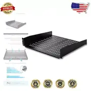 TAA Compliant 2U Server Rack Shelf - Heavy-Duty Vented Cantilever Tray