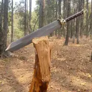 Handmade Carbon Steel 20" Wide Blade Sword Full Tang With Leather Sheath