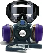 OlogyMart DEWBest 6201xHS699 Reusable Respirator Mask Black Protective Glasses Set