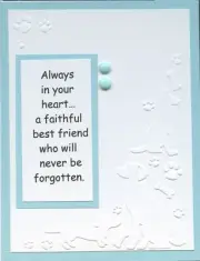 Dog Sympathy 'never forgotten' Embossed Notecards (1 Card) #284