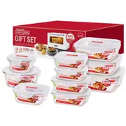 Lock & Lock 10pc Boroseal Heat Resistant Glass Container Set - 10 Piece