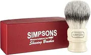 Alexander Simpsons Trafalgar 2 Shaving Brush - T2 Synthetic High Density Fibre Faux Handle Ivory - Simpson Shaving Brushes - Wet Shave Deluxe Thick & Luxurious Lather Dense Extra Soft Bristles
