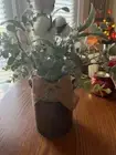Farmhouse Cotton Stems and Eucalyptus in Milk Can Arrangement Faux
