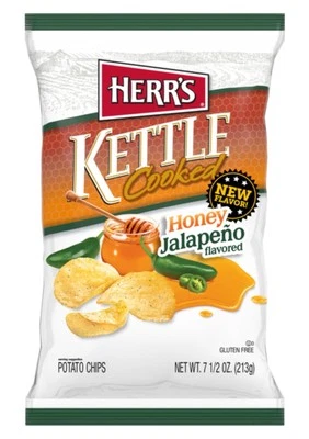 ⚫️ New Exclusive Herr’s Kettle Cooked Honey Jalapeño Potato Chips 7.5oz