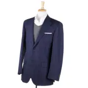 NWT $950 LUIGI BIANCHI Dark Blue Check Extrafine Cotton Sport Coat Classic 40 R