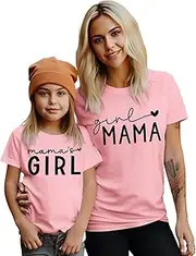 [GLIGLITTR] Mommy and Me Matching Outfit Mother's Day Shirt Mom and Daughter Tshirt Heart Mama Girl Family Matching Set Clothes