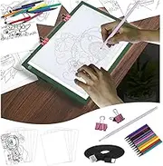 LooEooDoo Light Up Tracing Pad, Drawing Tablet Coloring Tracer A4 Rechargeable Arts and Crafts Writing Drawing Board Kit for Weeding Vinyl, Diamond Art, Sketching, Tracing and Animation (Green)