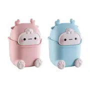 Mini Monster Trash Can Desktop Flip Top Garbage Bin Small Plastic Waste Basket