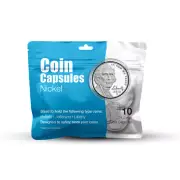 Whitman Nickel Capsules -10 count -Fits U.S. Coins Shield, V, Buffalo, Jefferson