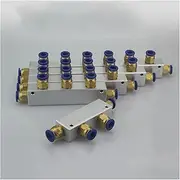 FSNEODYV Air Manifold， Pneumatic Aluminum Manifold Splitter 8mm Push in Coupler 1/4" Female 2-10W 4-12P 20x25mm