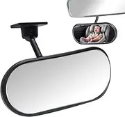 Baby Mirror for Car, Baby Mirror, 360° Adjustable Car Mirror, Shatterproof Interior Monitor, Adhesive Holder for Observation of Children, Windscreen, Dashboard