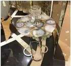 Round Agate Stone Hotel Bar Coffee Table Luxury Gemstone Console Bar Decors