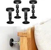 Neatbuddy 4PCS Black Adjustable Bed Frame Anti-Shake Tool, Headboard Stoppers with Free Furniture Pads and Screws, No More Creaking, Protect The Wall from Banging, Easy to Install (1.18"-3.54")