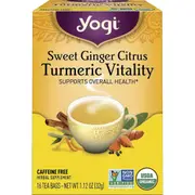 YOGI TEA Herbal Tea Bags Sweet Ginger Citrus Turmeric Vitality 16PK