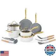 OUBRL ceramic cookware set,Healthy,Non Toxic,Pots and Pans Set non stick,14-P