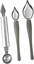 COLLBATH Set of 3 Baking Tools Sauce Pencil Painting Spoons Stainless Steel for Artistic Plate Presentation