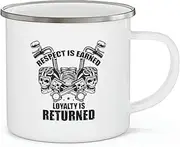 Teegarb Letter Blanket Vintage Bikers Admirations Sayings Motorcyclist Illustration Retro Cyclers Honors Appreciation Graphic Quote Enamel Camping Mug 12oz