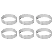 Cake Molds, 6Pcs Stainless Steel Porous Tart , Perforated Pie Cake Mold,8848