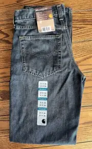 NEW Carhartt Mens 31x34 Relaxed Fit Holter Jeans 101483 968 Blue Denim