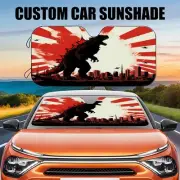 Godzilla Car Sunshade, 3D Monster Car Sunshade,King of Monsters Car Wi
